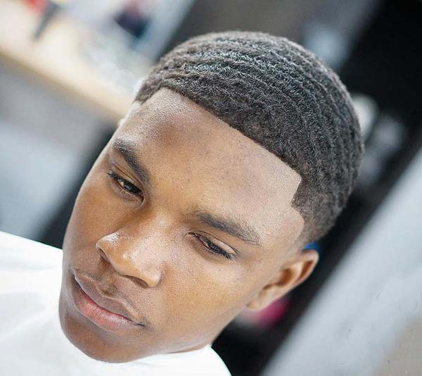 Black Men Taper Fade Haircuts with Ocean Waves