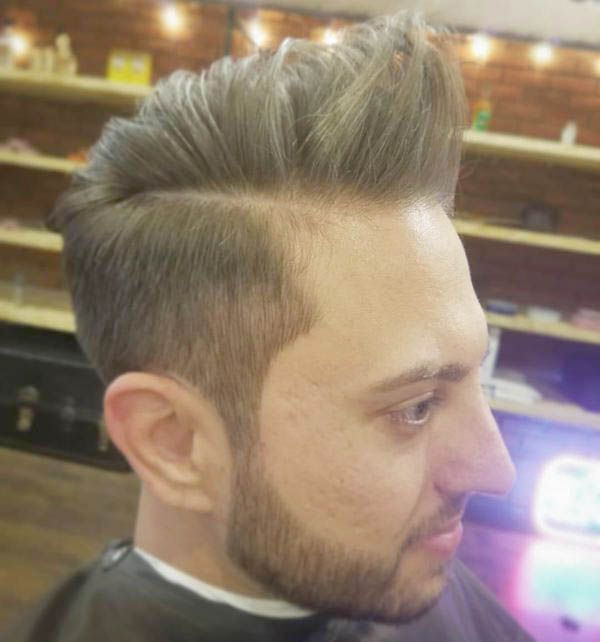 Classic Taper Haircut Side Part With Beard