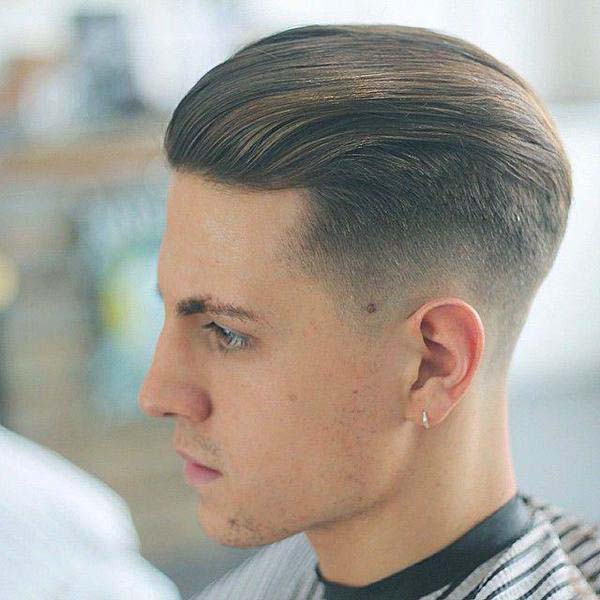 Classic Taper With Brushed Back Hair