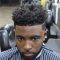 Line Up Fade Haircut For Black Men With Hard Part