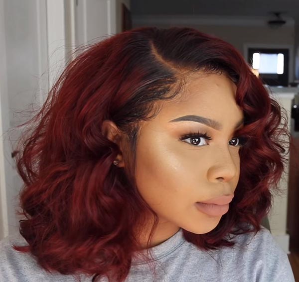 Long Bob Red Hairstyles For Black Women