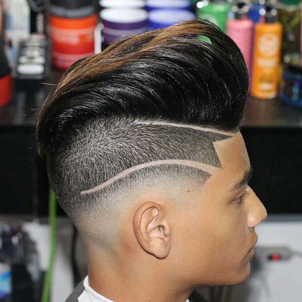 Pompadour Haircut With Line 2020