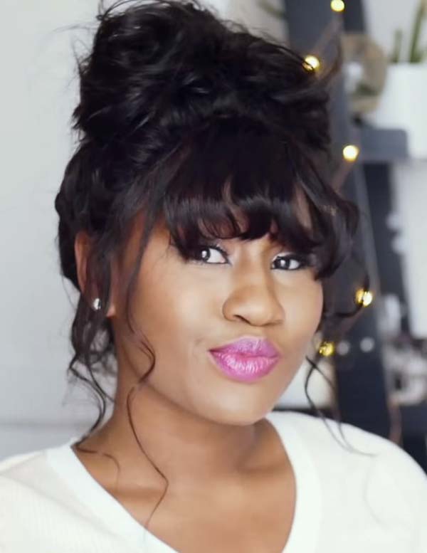 Updo Hairstyles For Black Women With Bangs 2020