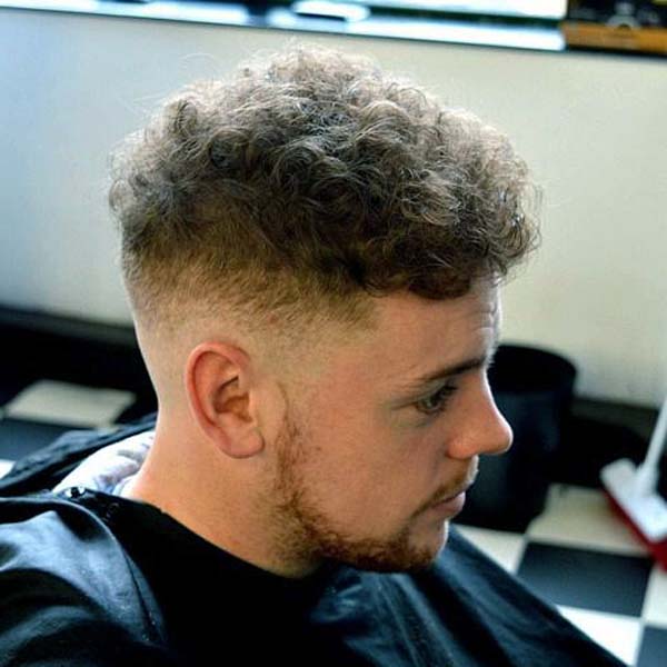 Curly Mid Taper Fade Haircut