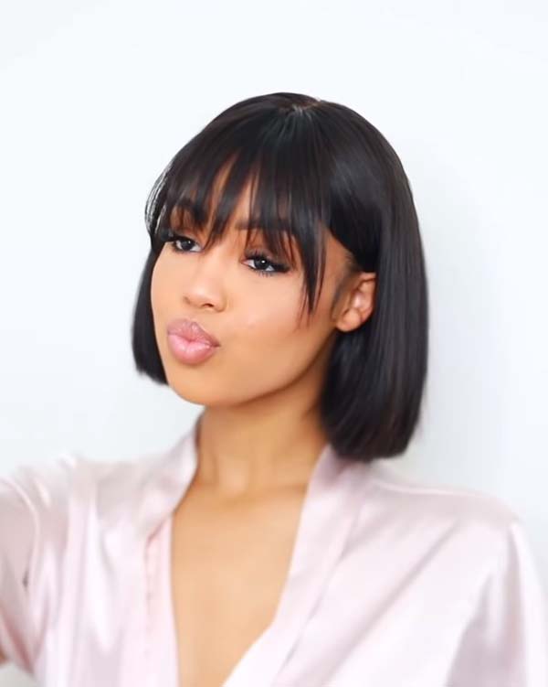 Easy Bob Hairstyles For Black Women With Bangs
