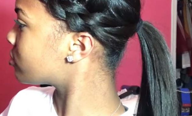 Medium Length Hairstyles for Black Women with Braids and Ponytail
