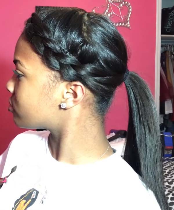 Medium Length Hairstyles For Black Women With Braids And Ponytail