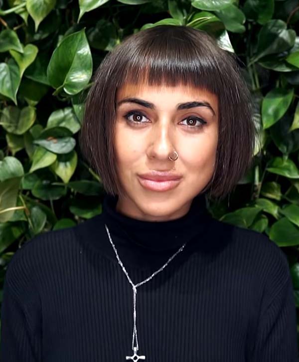 Short Bob Straight Hairstyles For Women With Bangs