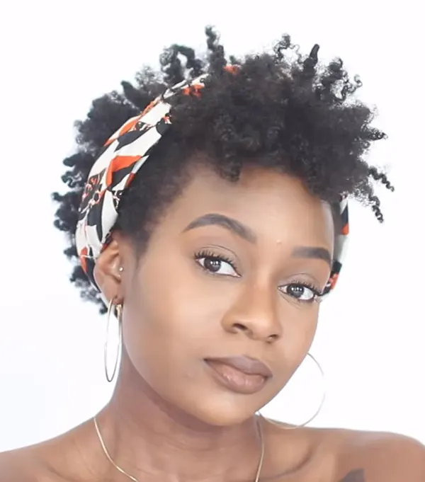 Short Curly Hairstyles For African American Women With Bandana