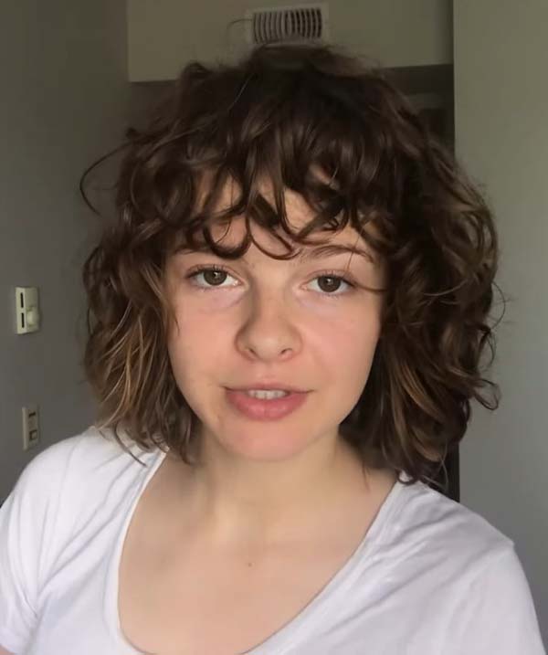 Short Curly Hairstyles with Bangs for Thick Hair