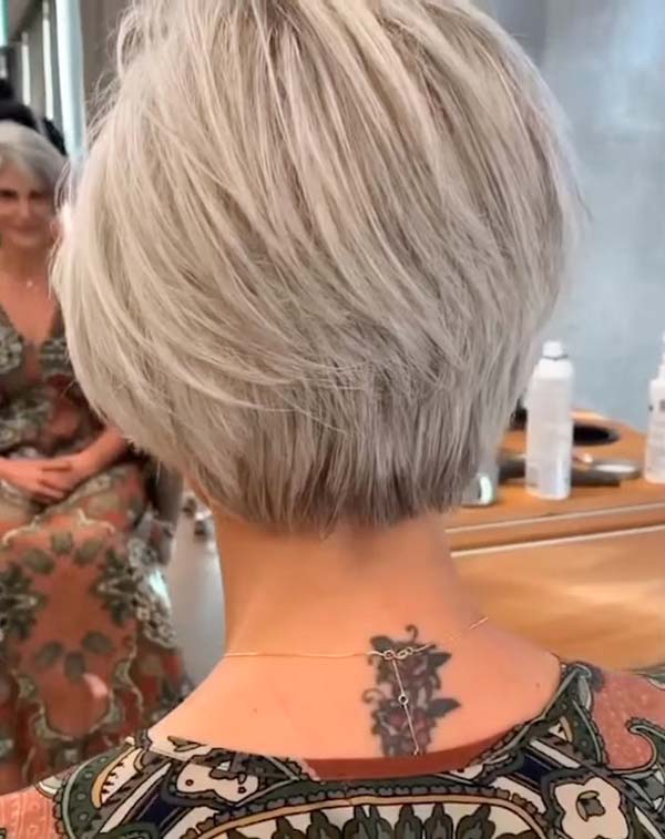 Short Hairstyles For Women Over 50 Back View