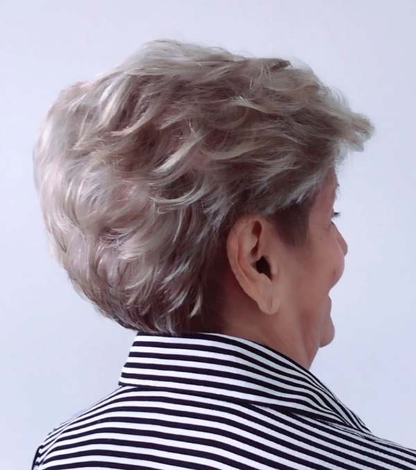 Short Hairstyles For Women Over 50 With Round Faces Back View
