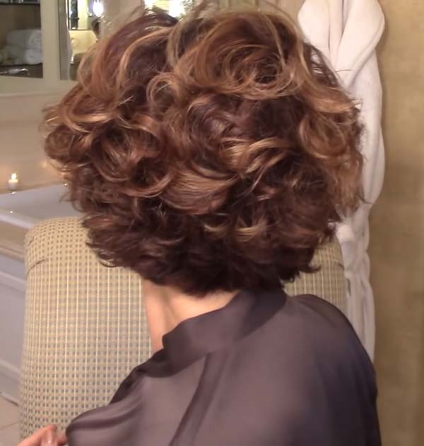 Short Layered Curly Hairstyles Back View