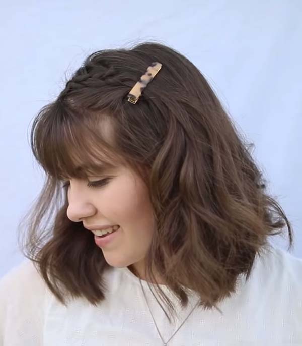 Short Summer Hairstyles With Bangs And Braidy Bunch