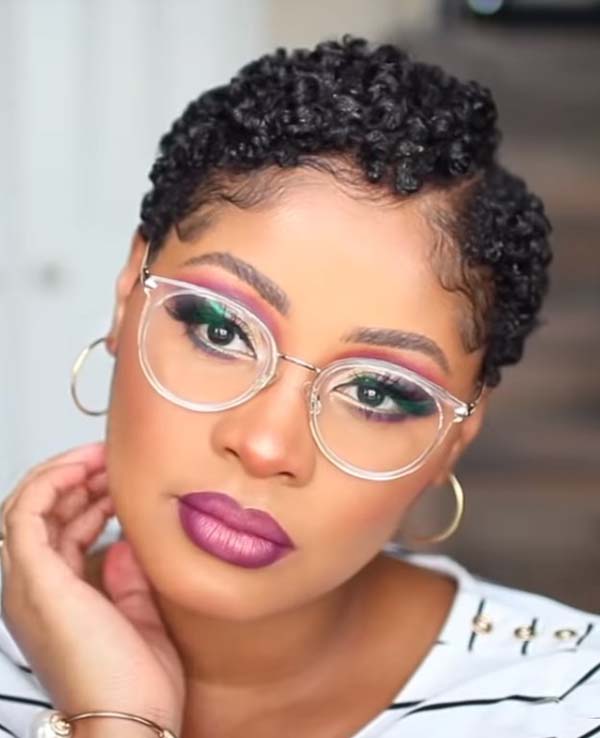 Short Textured Hairstyles For Black Women With Glasses