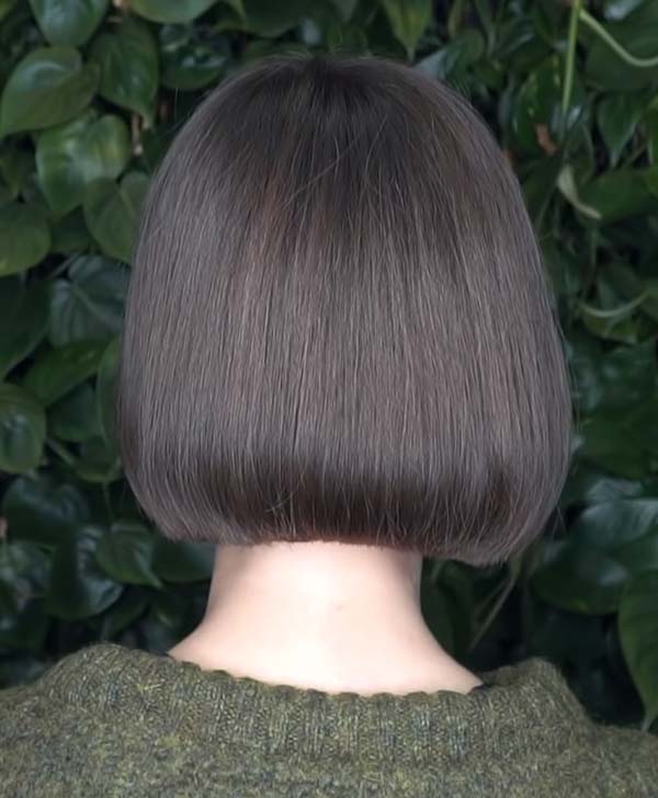 Short Hairstyles For Straight Hair With Bangs Back View