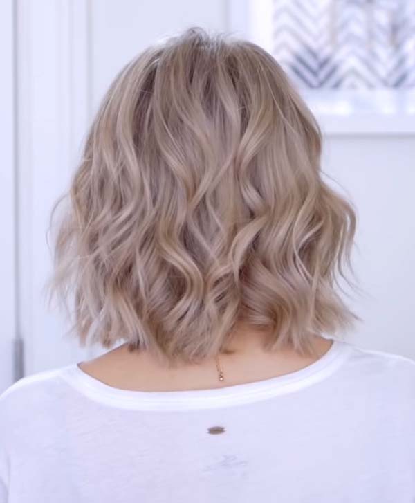 Shoulder Length Bob Hairstyles For Wavy Hair Back View
