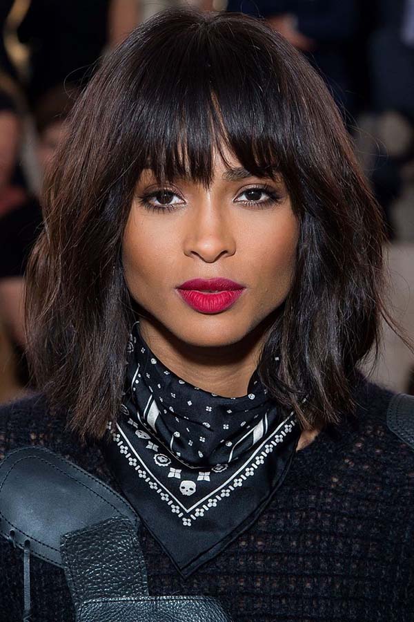 Shoulder Length Hairstyles For Black Women With Thick Hair And Bangs
