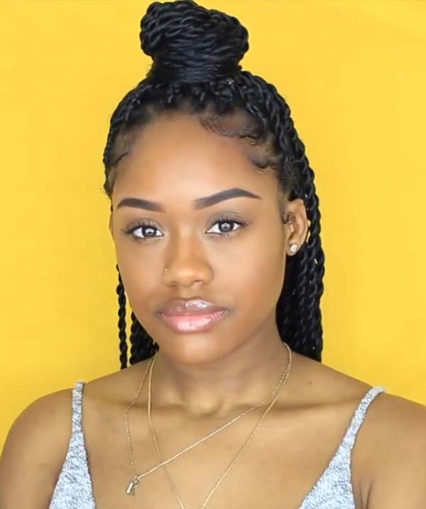 Twist Braid Hairstyles For African American Women With Bun