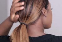 Black and Blonde Hair Color for Black Women with Ponytail