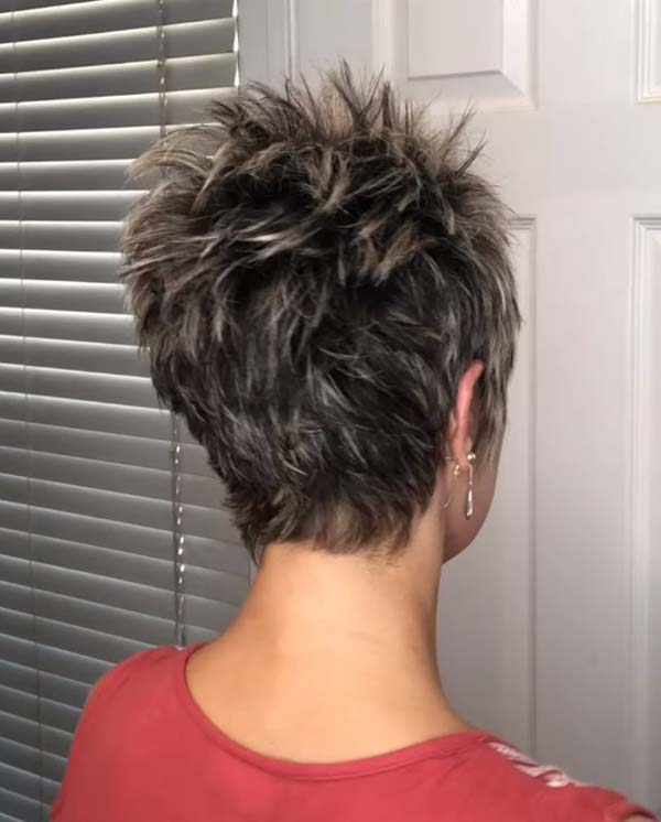 Short Pixie Hairstyles For Women Over 40 Back View